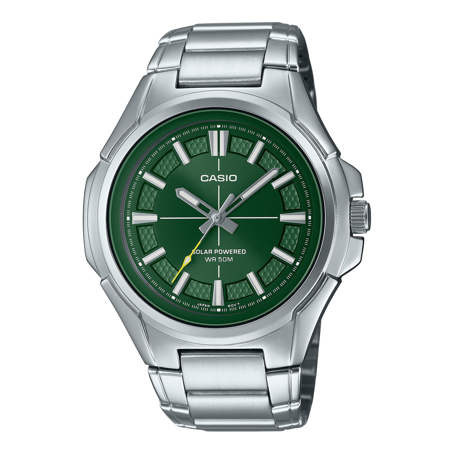 Casio Silver Analogue Watch Solar 50m_0