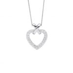 Silver CZ Heart X Necklace_0