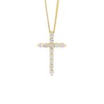 Gold Plated CZ Cross Necklace_0