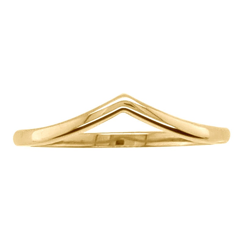 9ct Yellow Gold Plain V Ring_0