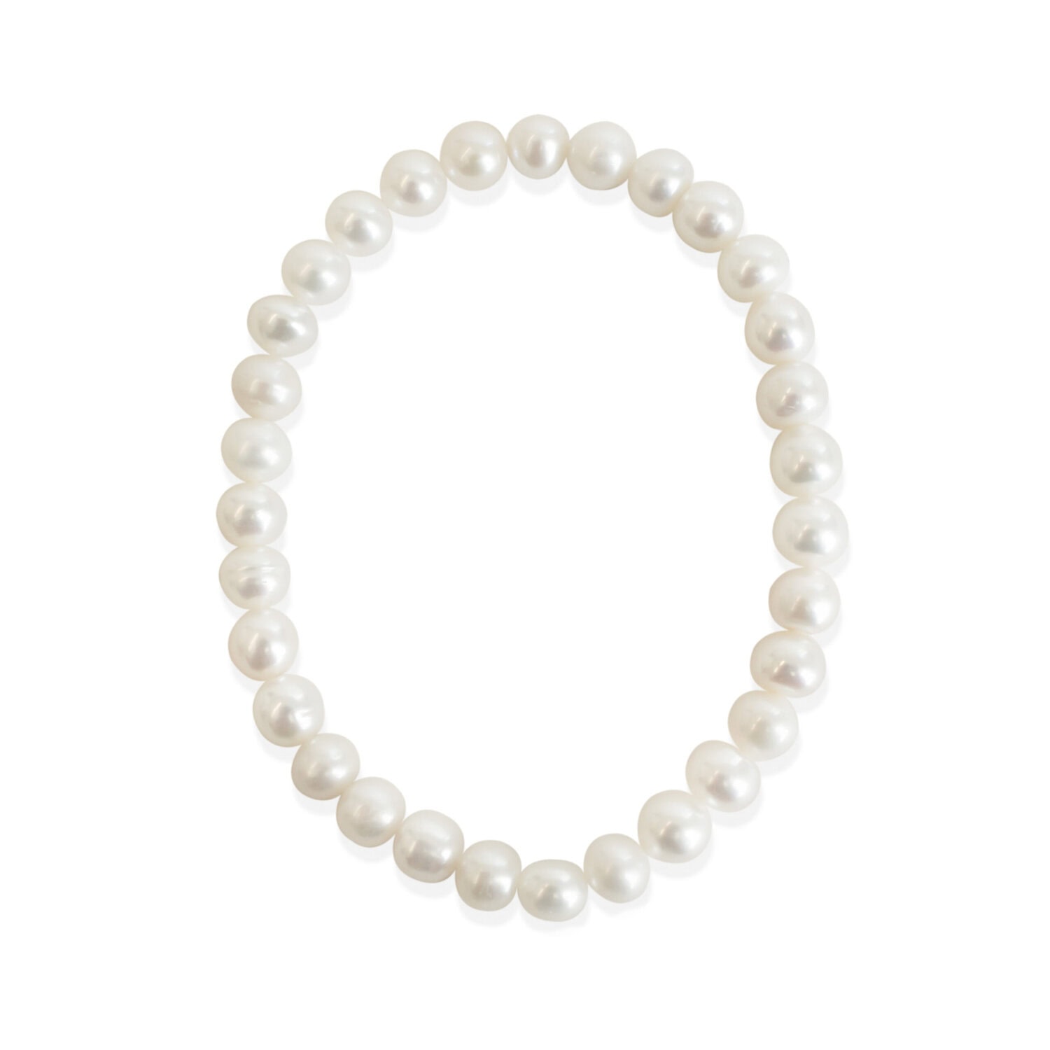 White Pearl Elastic Bracelet_0
