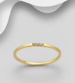 18ct Gold plated sterling silver cz ring_0