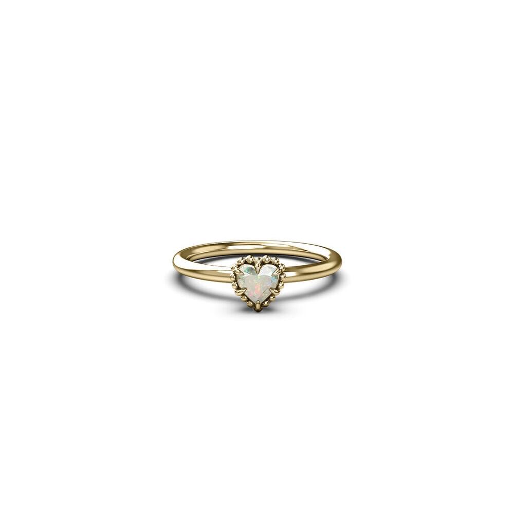 Dahlia's Heart Ring Gold Plated Opal Composite_0