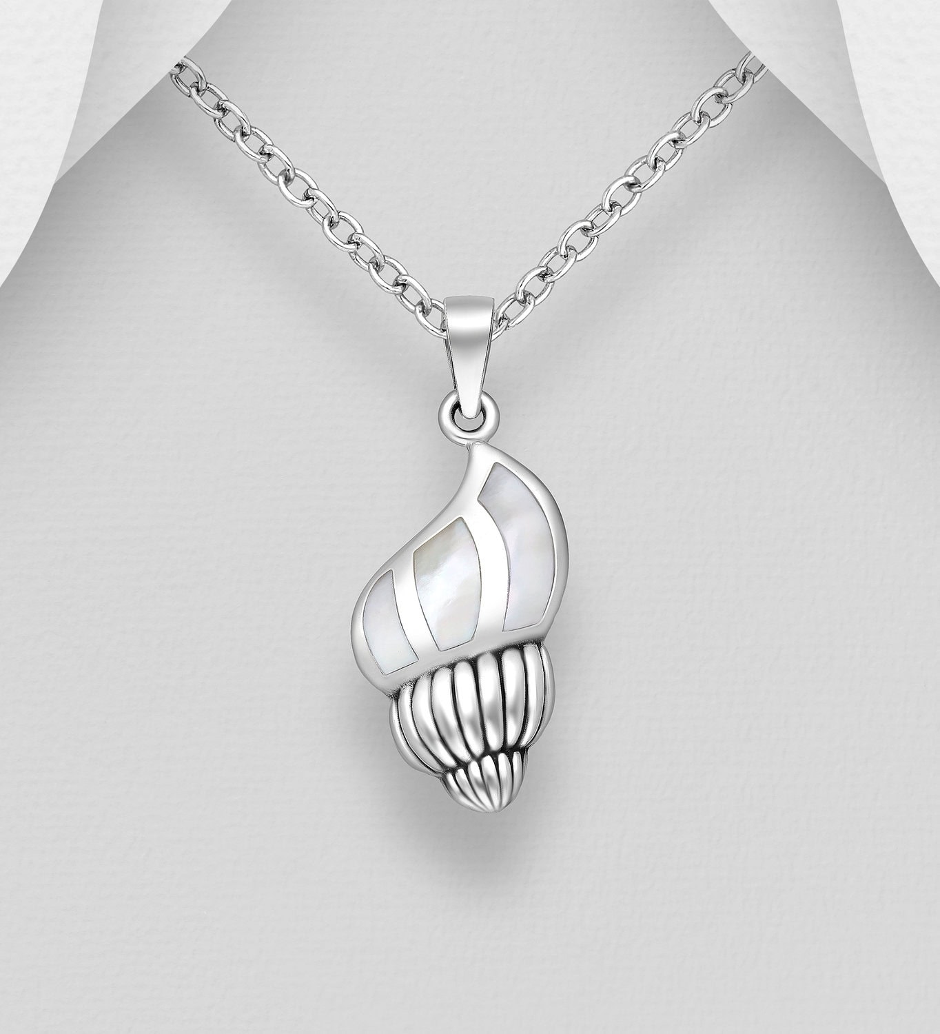 Sterling Silver Shell Pendant with SS chain_0