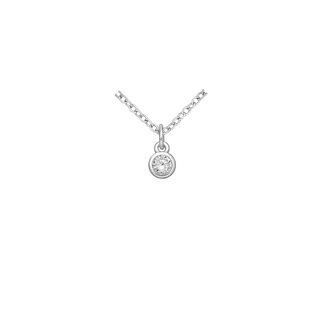 White CZ Pendant Sterling silver includes ss chain_0