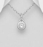 White CZ Pendant Sterling silver includes ss chain_0