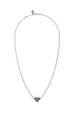 Death Metal Hearts Necklace Silver_0