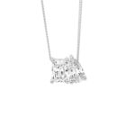 Silver Pear/Emerald Cut CZ Necklace_0