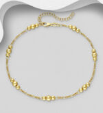 18ct Gold plated sterling silver ball anklet_0