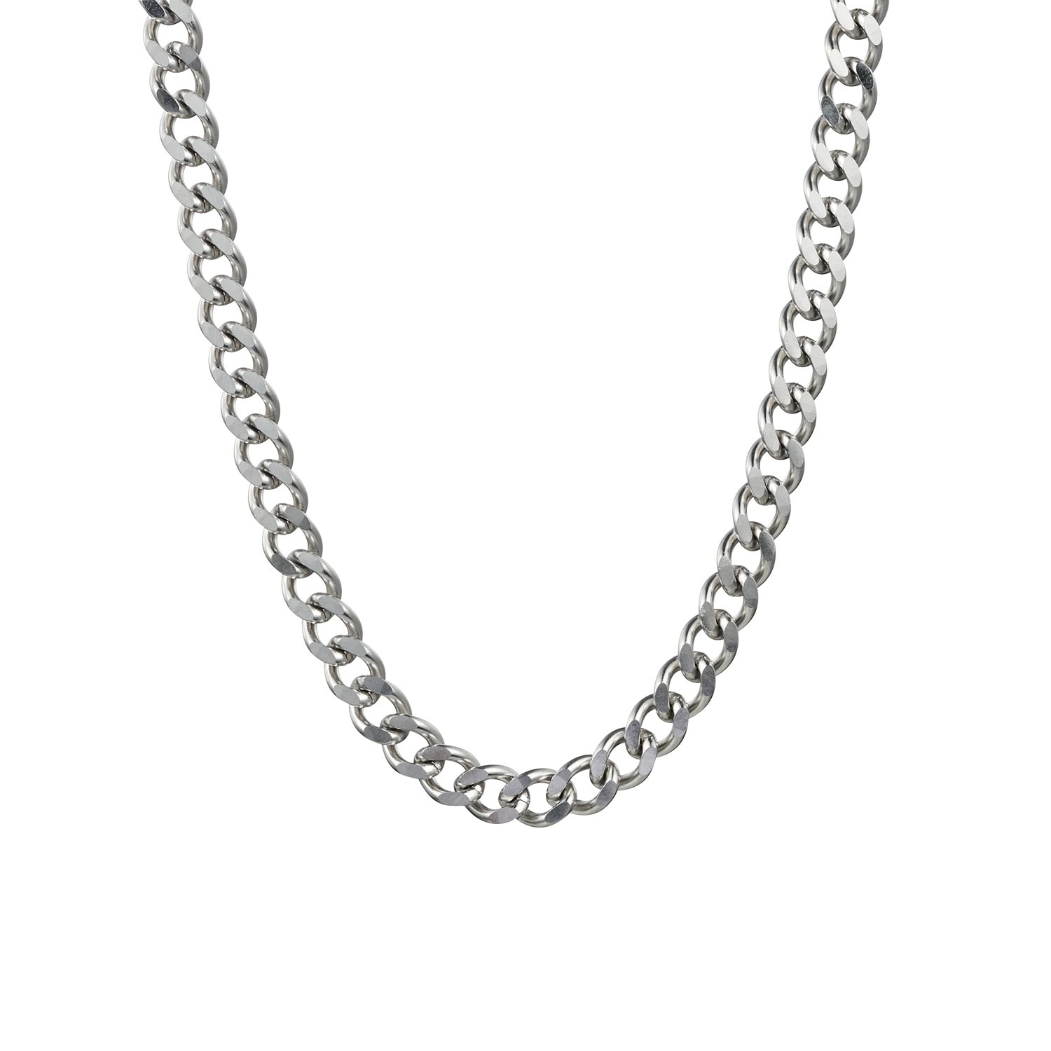 Stainless Steel Thick Curbed Link Neck Chain 60cm_0