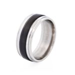 Stainless Steel Ion Plated Black Centre-Band Ring_0