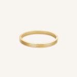 Gold Plated Striped Bangle_0