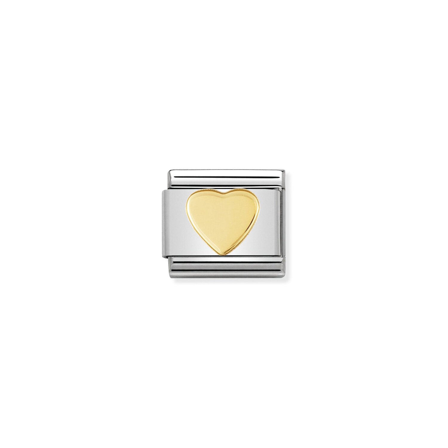 Nomination 18ct Yellow Gold and stainless steel heart charm._0