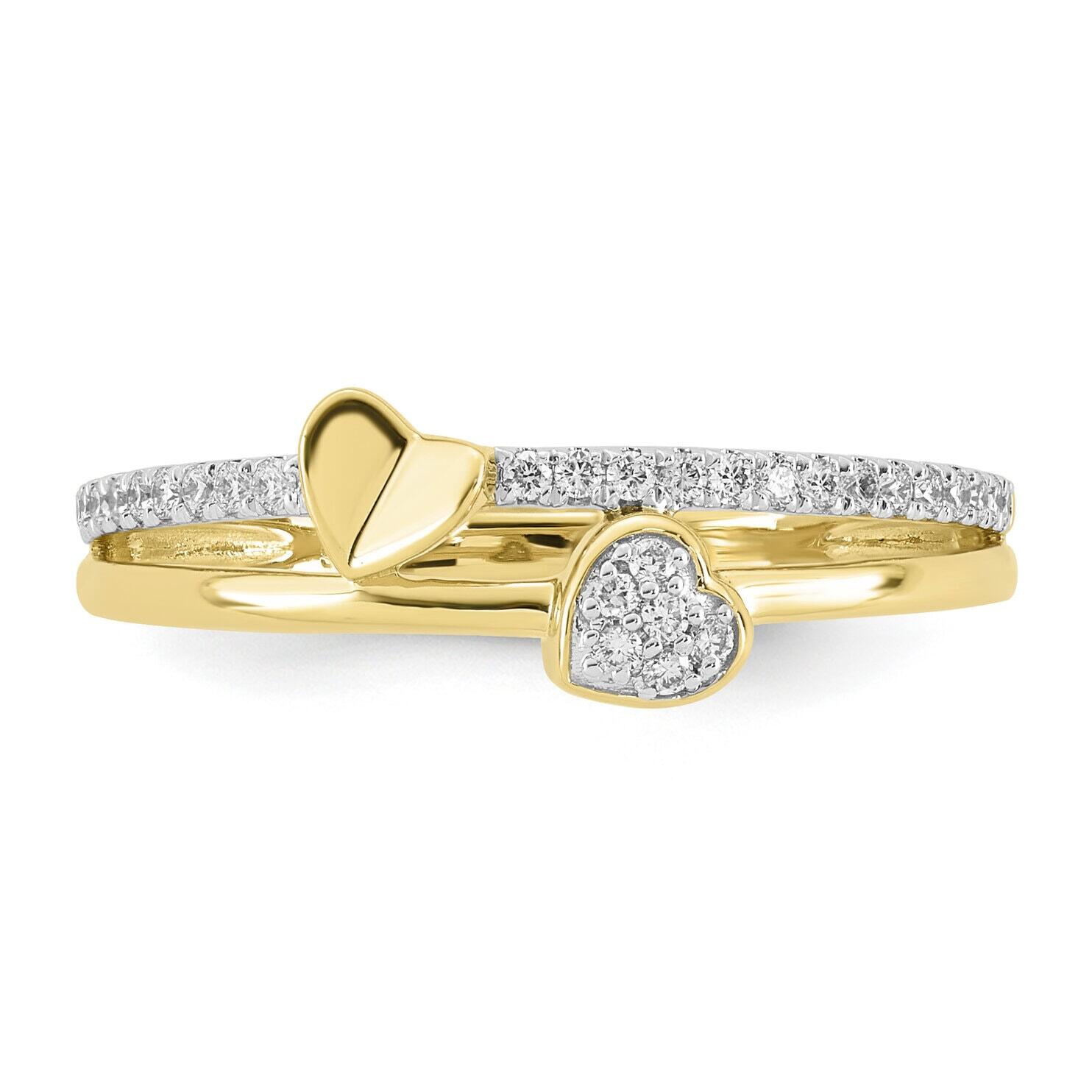 9ct Gold Lab Diamond Butterfly Heart Ring_0