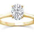 Gold Oval Lab Diamond Solitaire ring_0