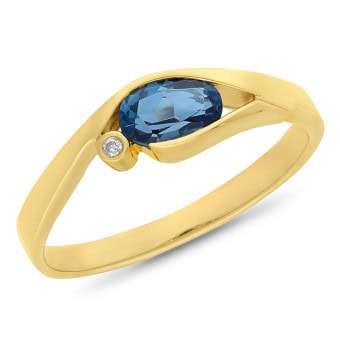 RING 9ct Yellow Gold D4-SI3 DIA TOPAZ - LONDON BLUE_0