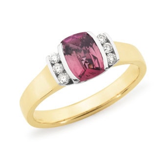 9ct yw pink tourmaline and diamond ring_0