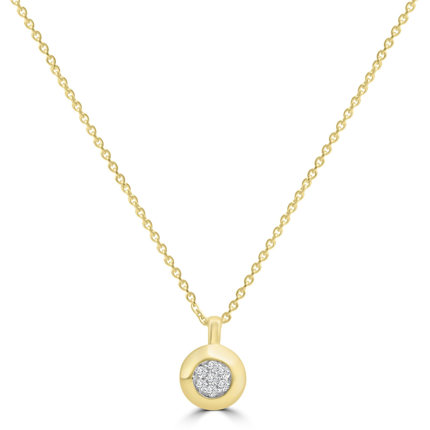 9ct Yellow Gold Diamond Bezel Necklet_0