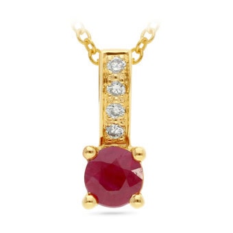 9ct yg ruby and diamond pendant_0