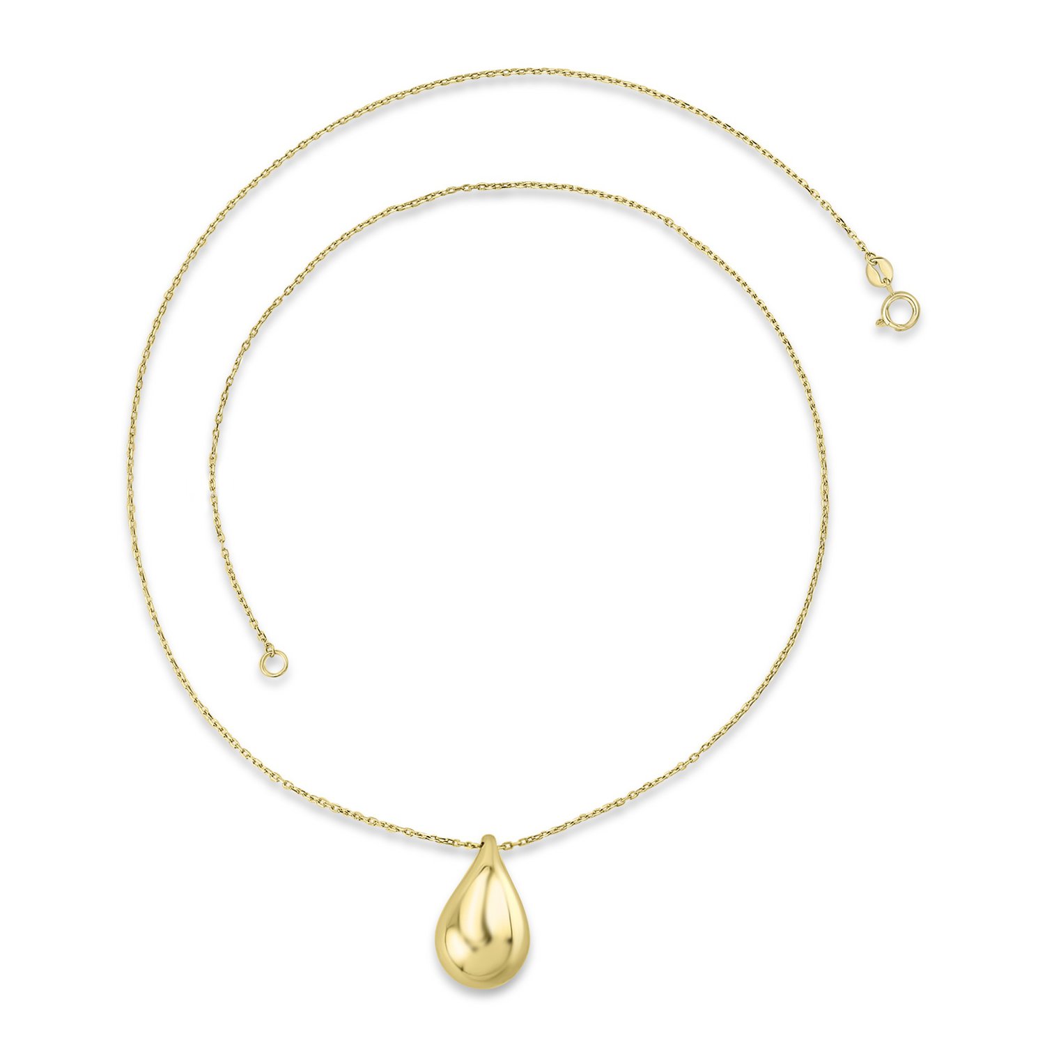 9ct Gold Hollow Drop Necklace_0