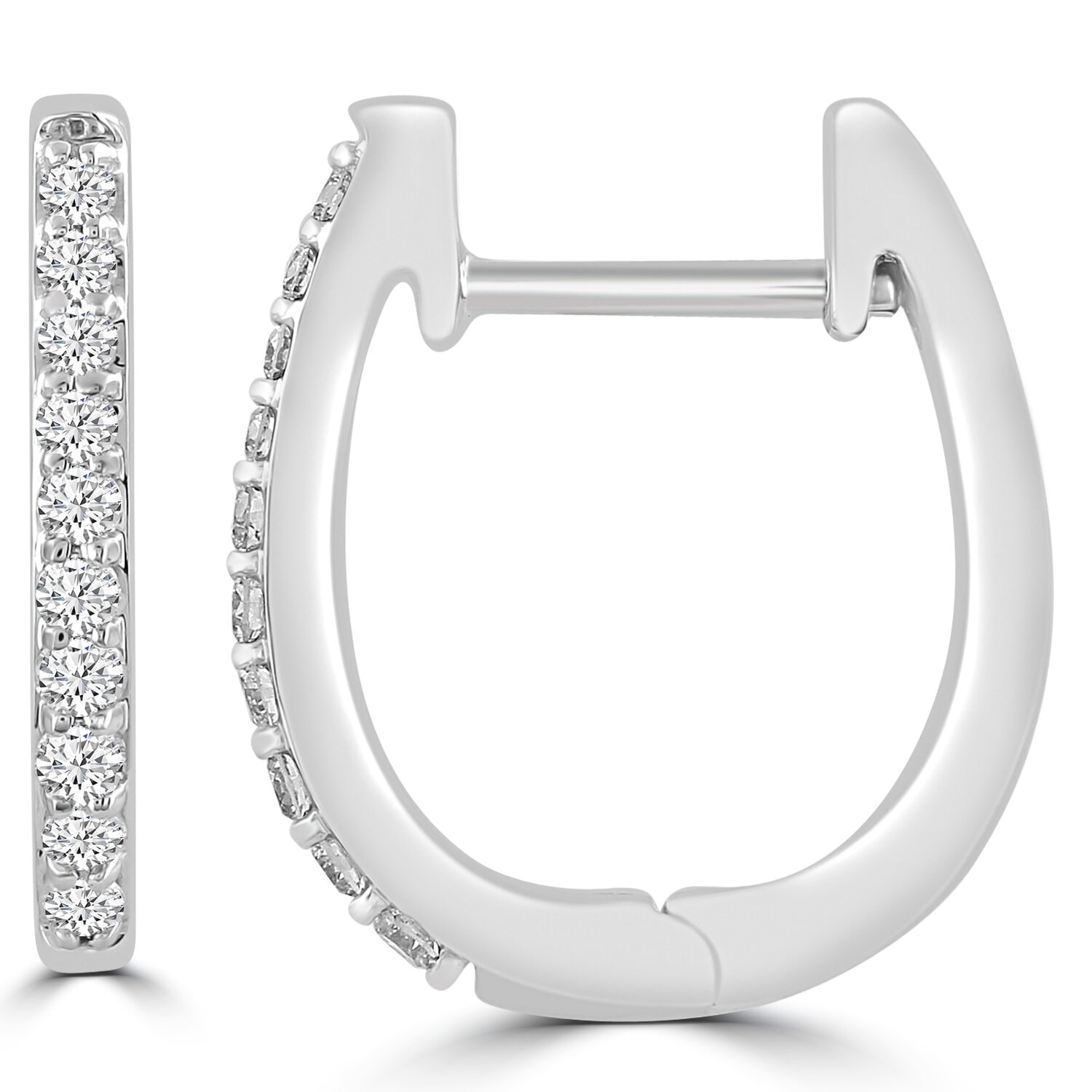 9ct White Gold Diamond Huggies_0