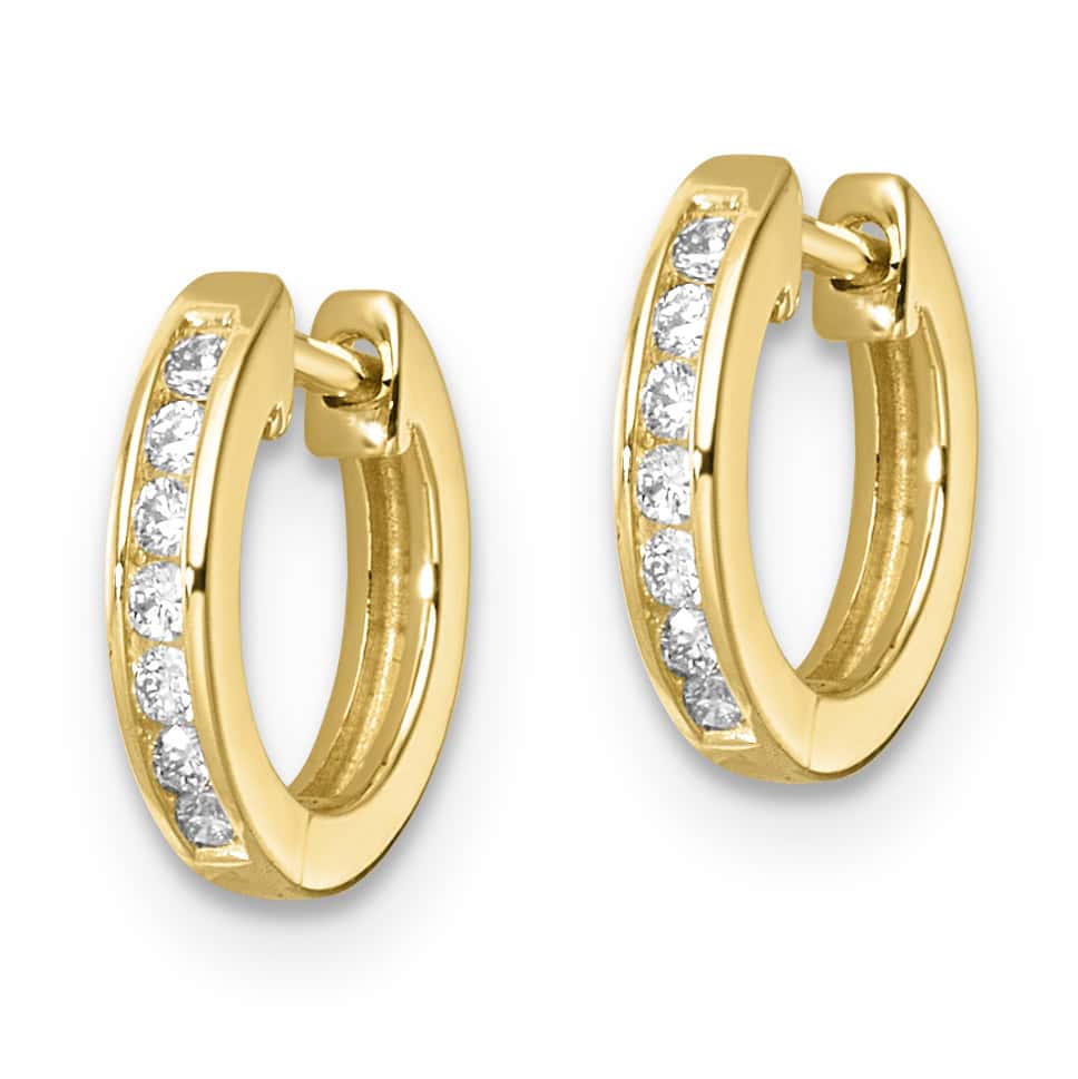 9ct Gold Round Lab Diamond Huggies_0