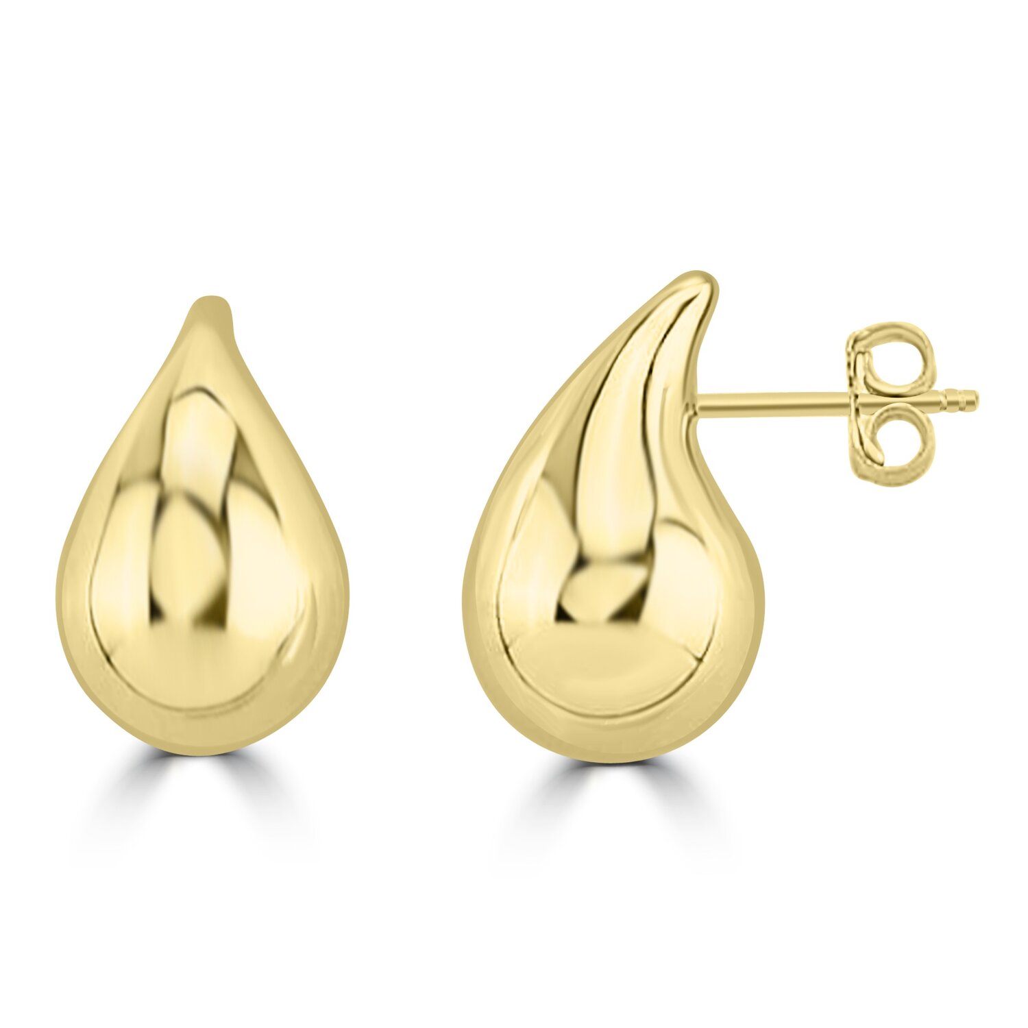 9ct Gold Hollow Teardrop Stud earrigns_0