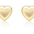 9ct Yellow Gold Heart Studs 4mm_0