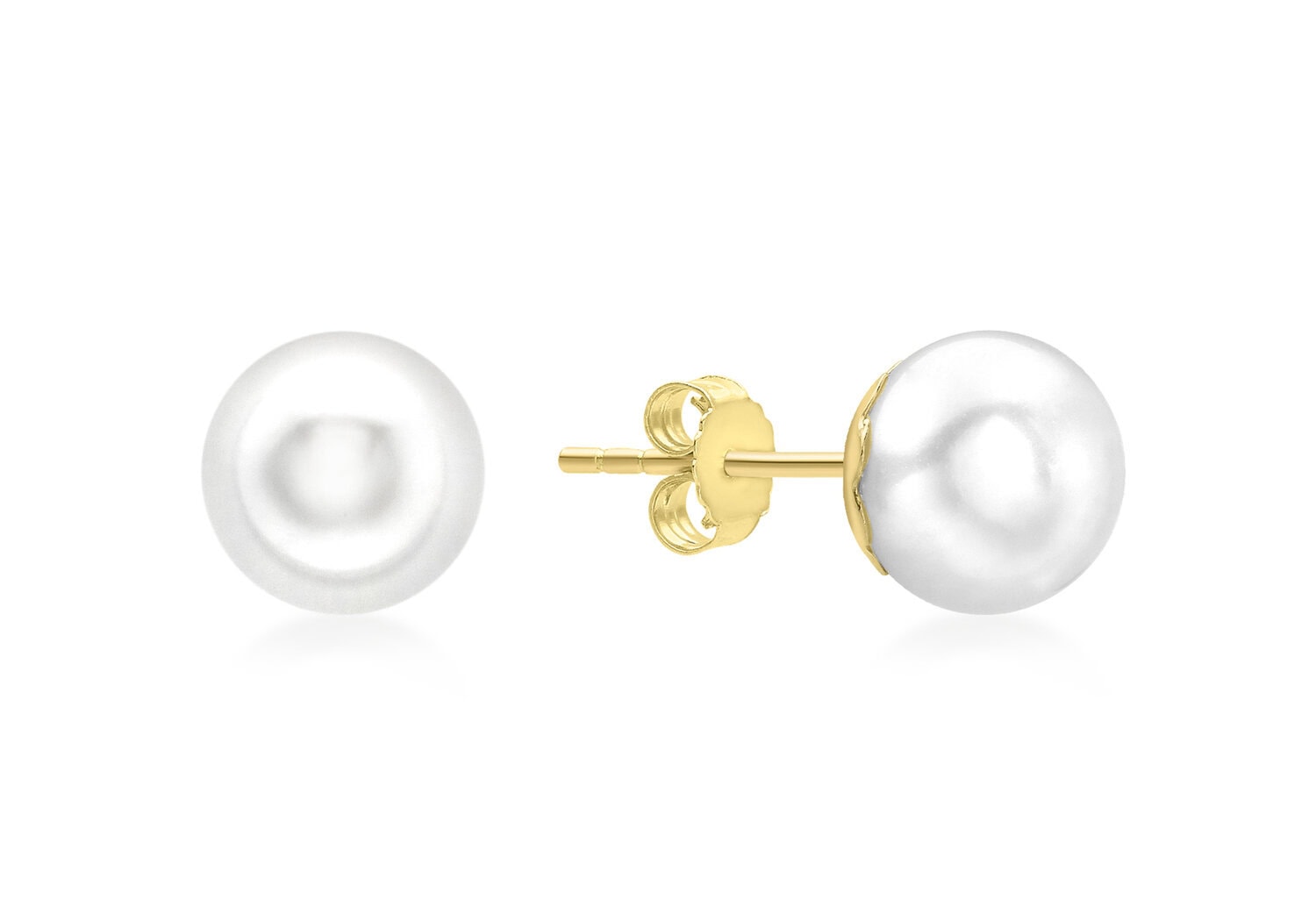 9ct Gold 8mm Pearl Studs_0