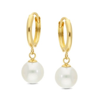 Gold Pearl Drop Earrings_0