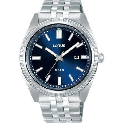 Lorus mens analogue dress watch silver with blue face 50m WR_0