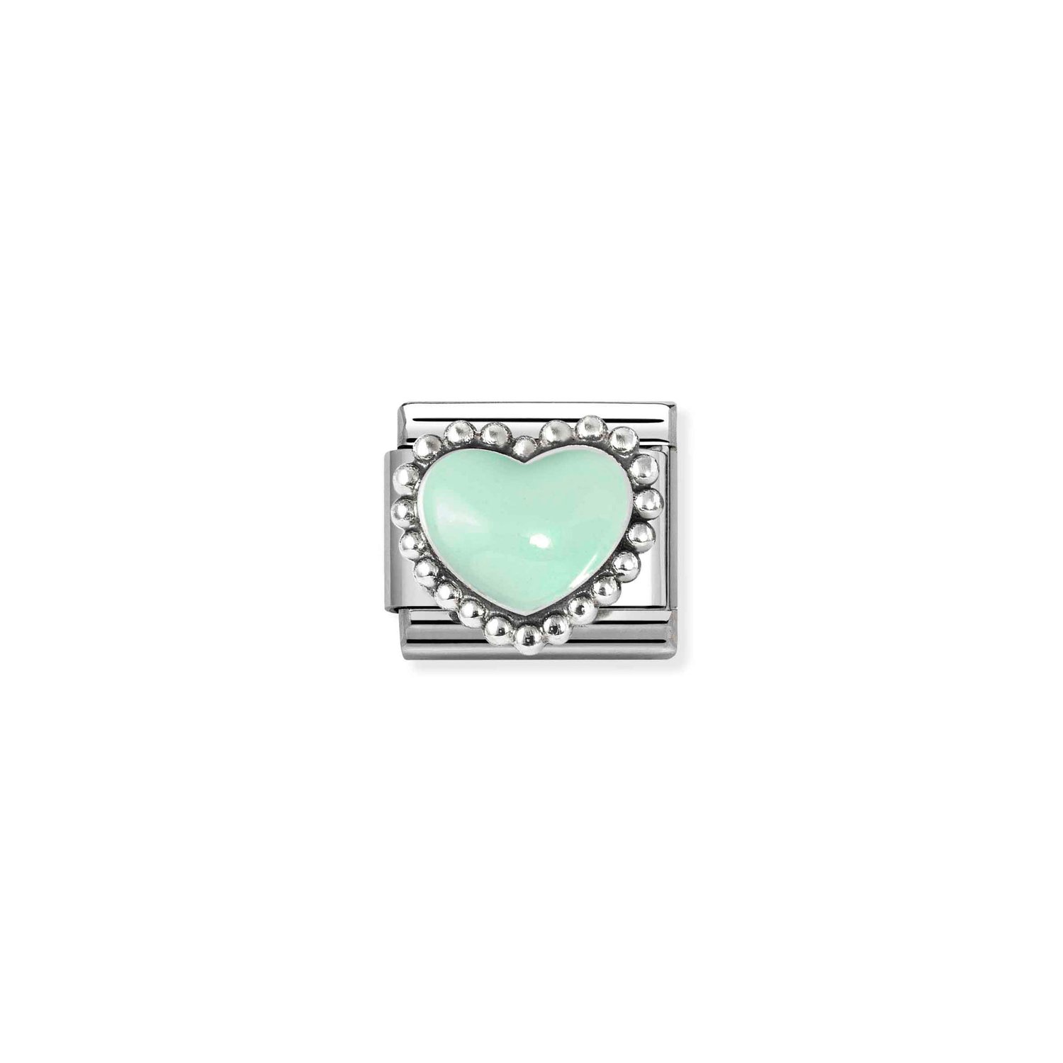 Nomination Pastel Green Heart Silver & Enamel_0