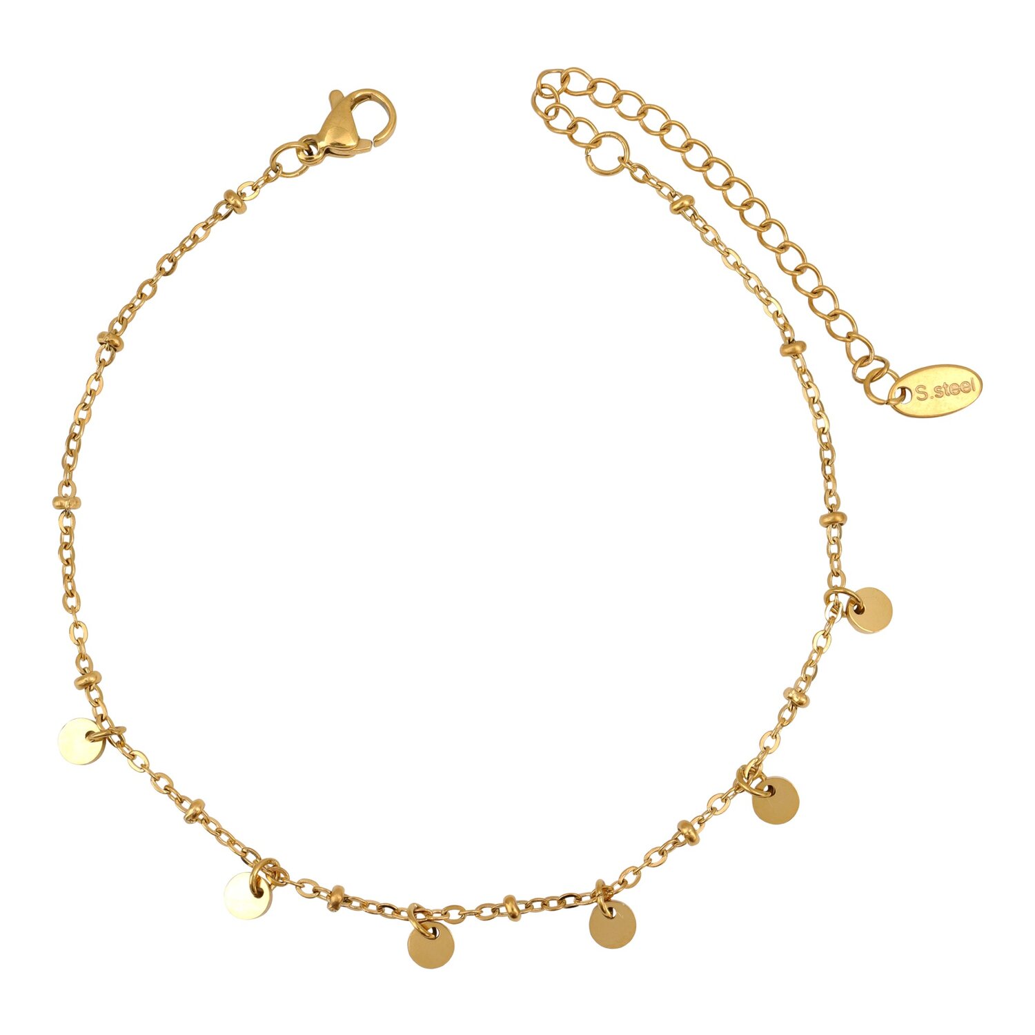 gp s/steel flat disk anklet_0