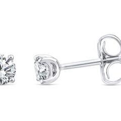 9ct White Gold Lab Diamond Solitaire Studs 0.25ct TDW_0