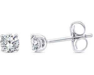 9ct White Gold Lab Diamond Solitaire Studs 0.25ct TDW_0