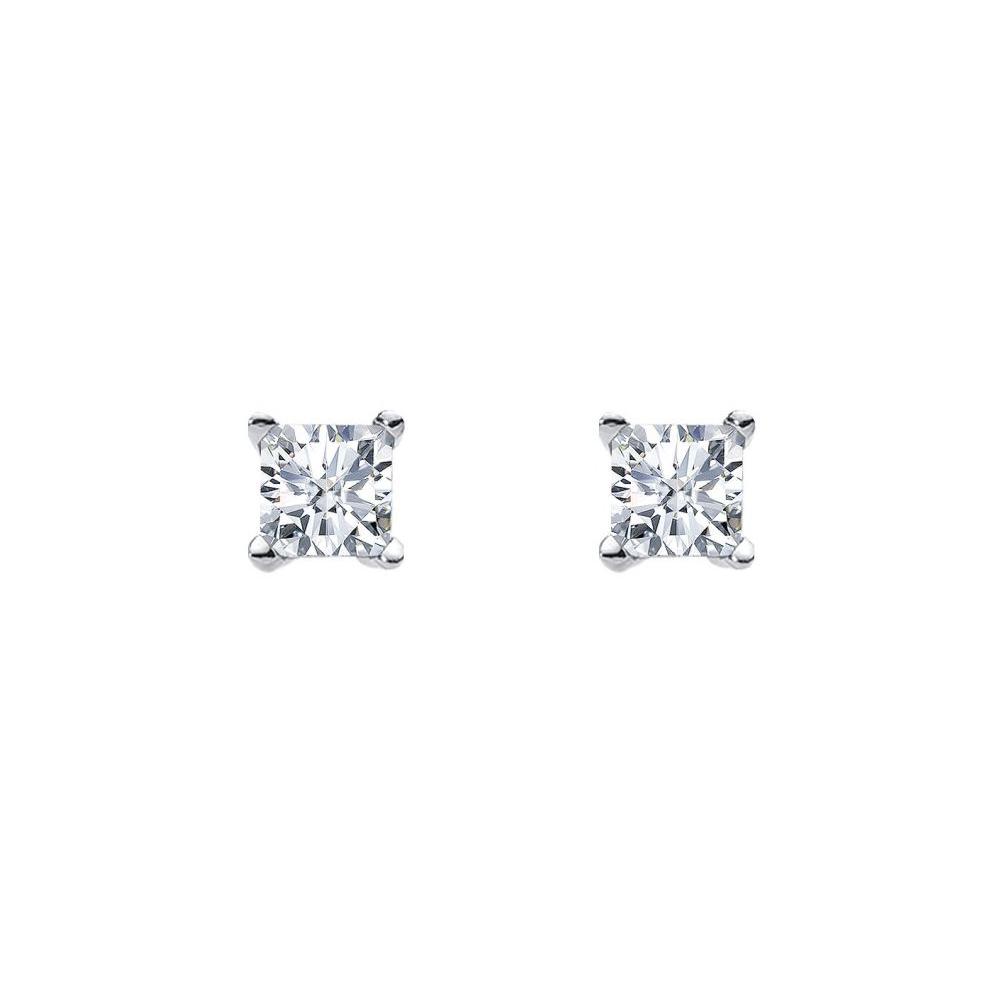 Silver 6mm Princess Cut CZ Studs_0