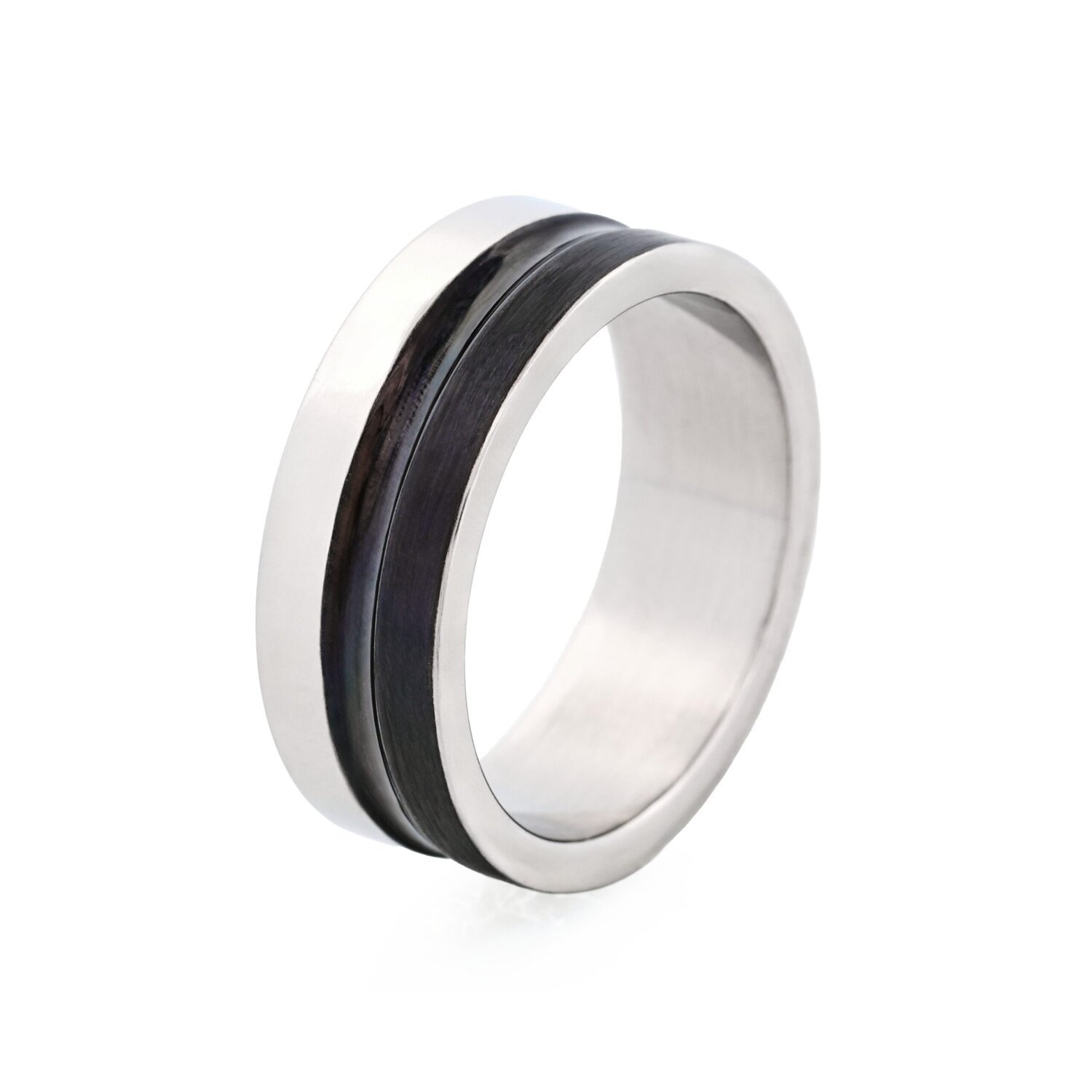 Stainless Steel Ring Black and Silver_0
