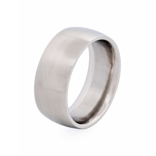 Brushed Stainless Steel Band Ring_0