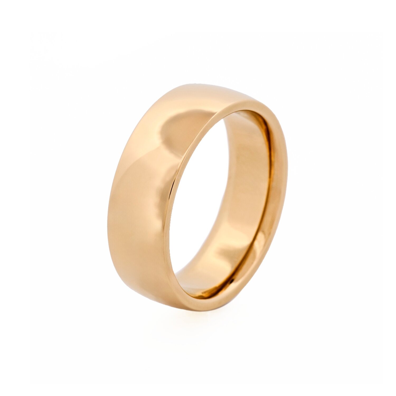 Polished Ion Plated 14k Gold Stainless Steel Ring_0