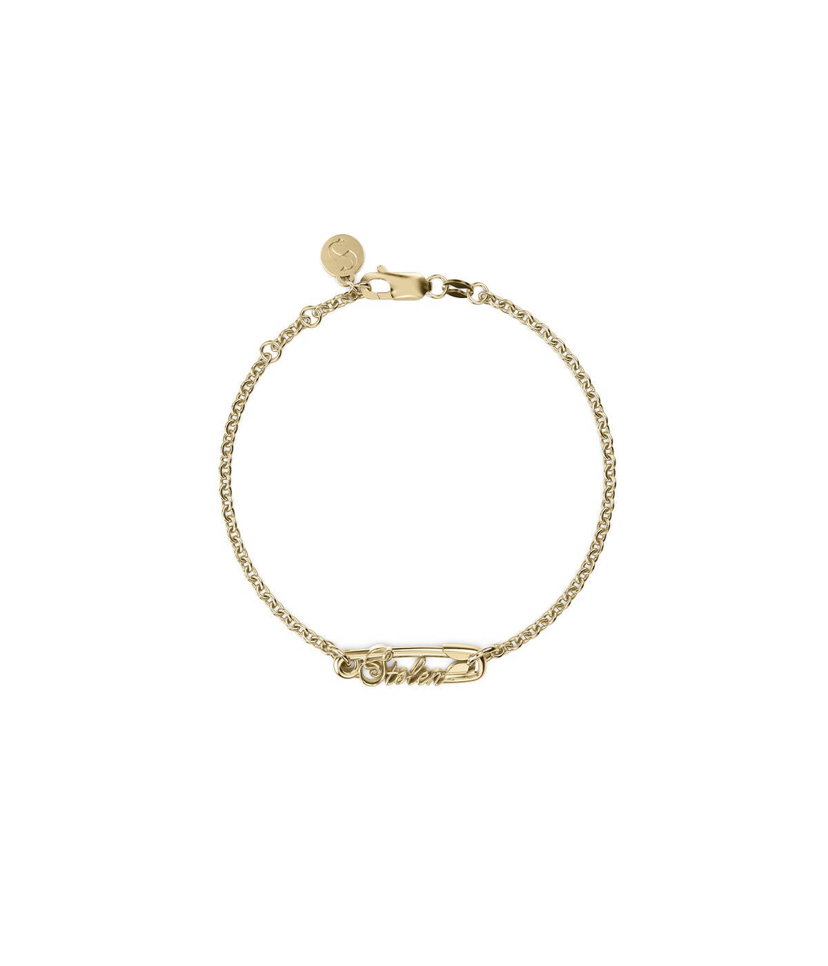 Scripted Pin Bracelet Gold Plated_0