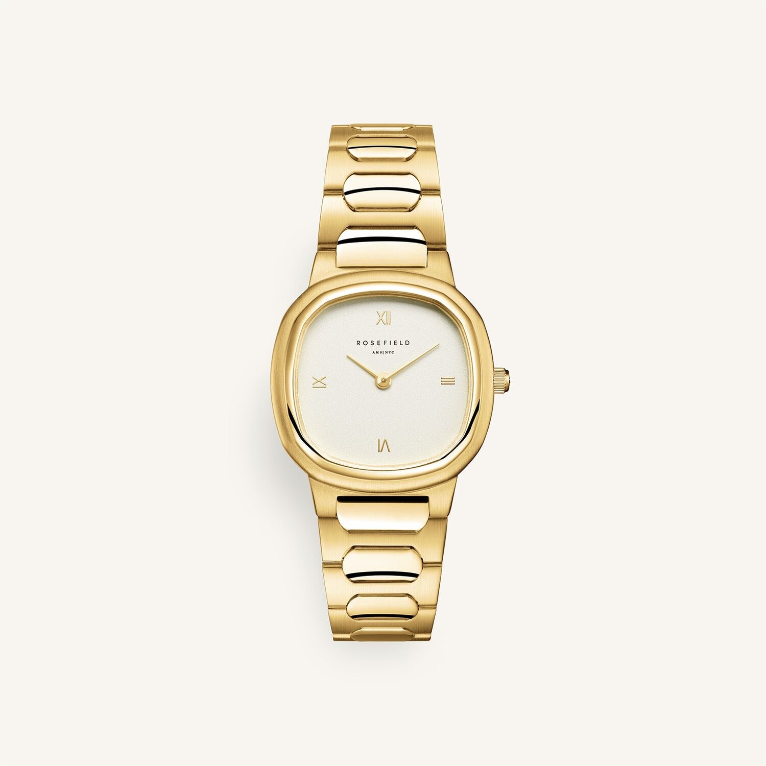 Rounded Gold Analogue Watch_0
