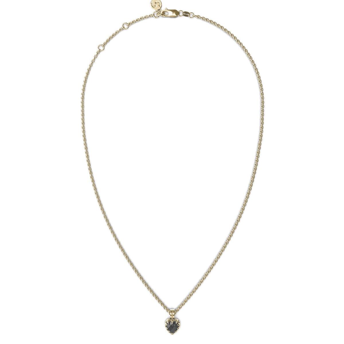 Mini Love Claw Necklace Onyx Gold Plated_0