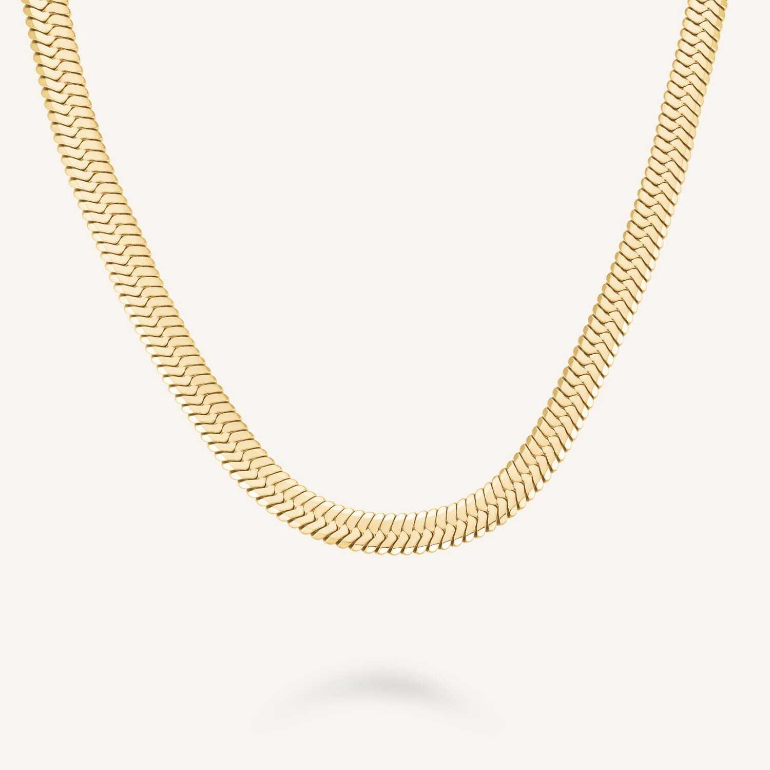 Gold Plated Stainless Steel Snake Chain Necklace_0