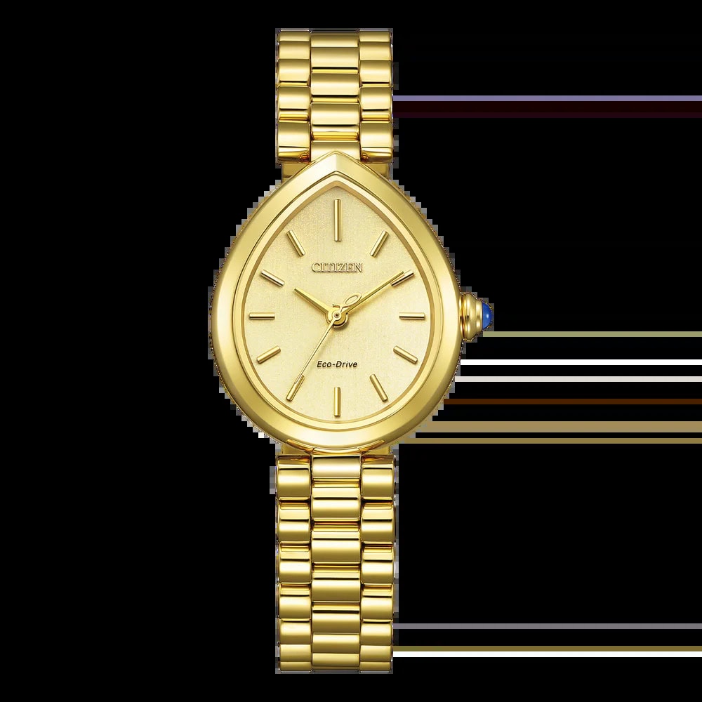 Citizen lds gold eco-drive teardrop watch_0