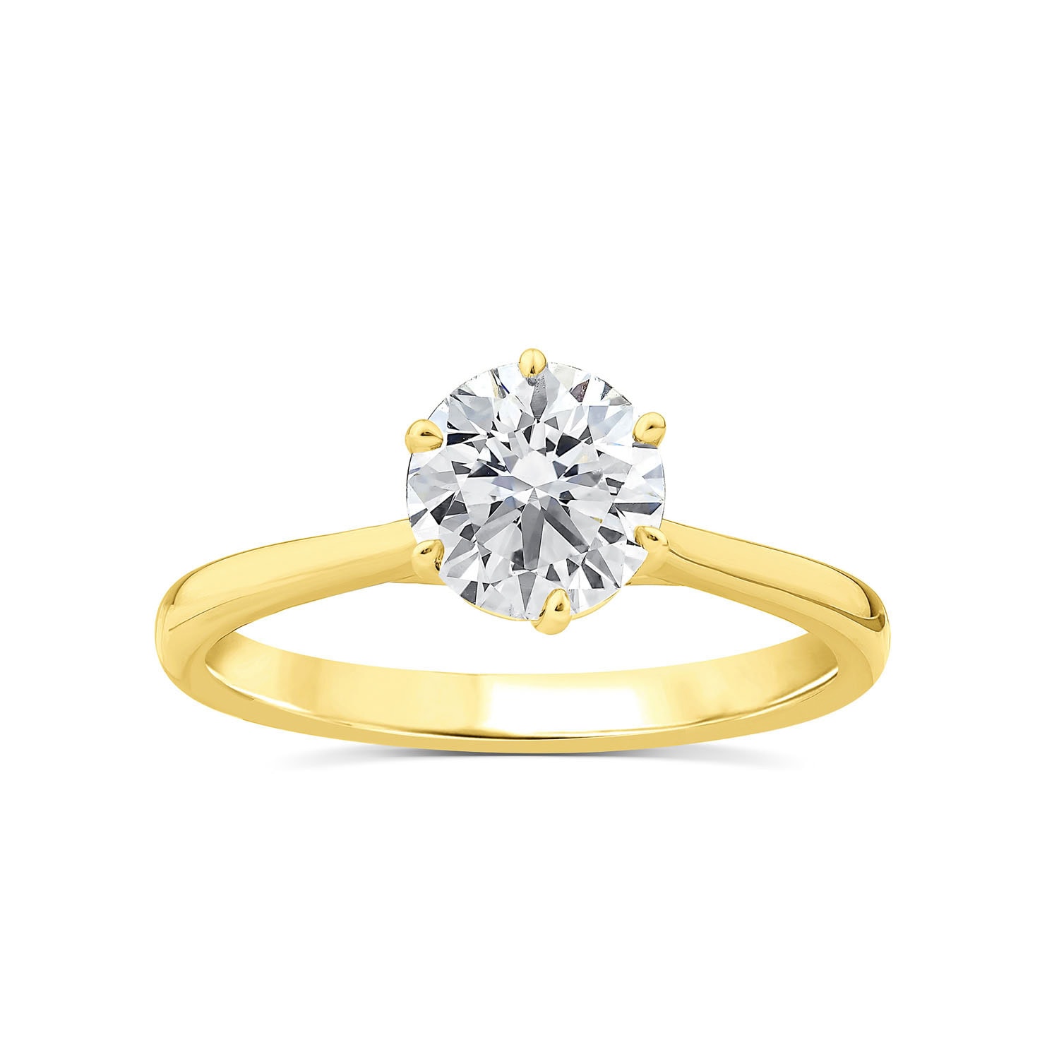 9ct Gold Lab Diamond Solitaire Ring_0
