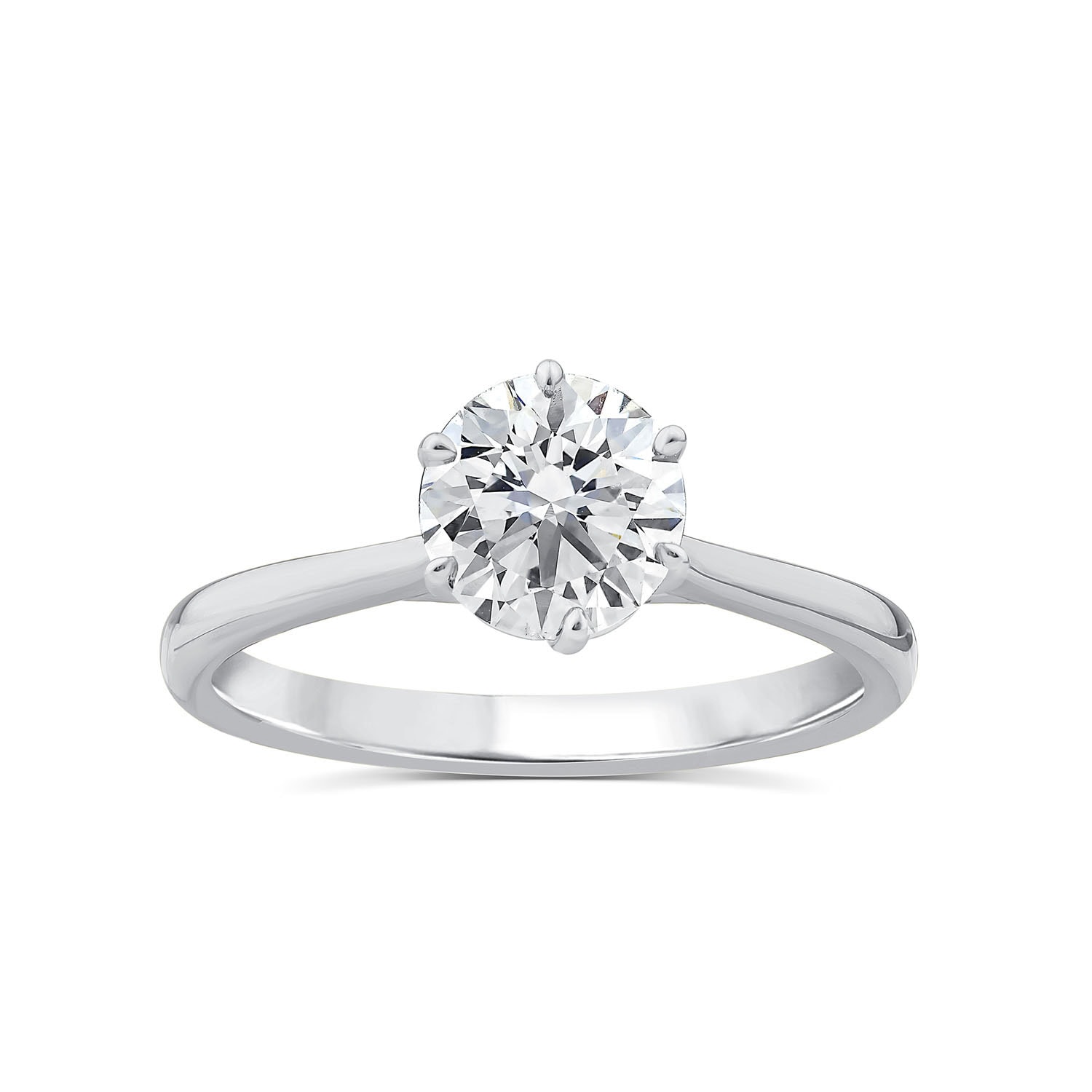 9ct White Gold Lab Diamond Solitaire Ring_0