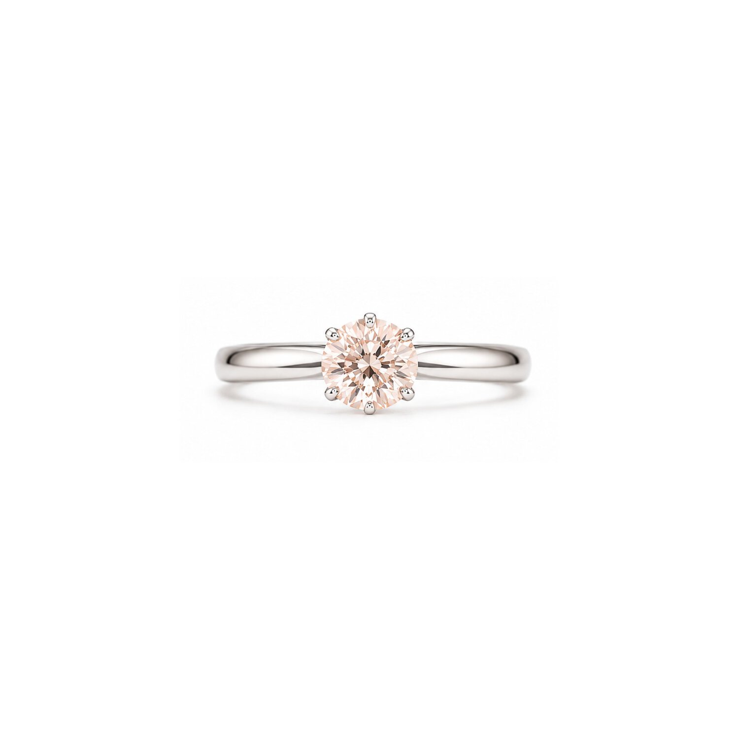 9ct wg Pink Lab Diamond Solitaire ring .60ct_0
