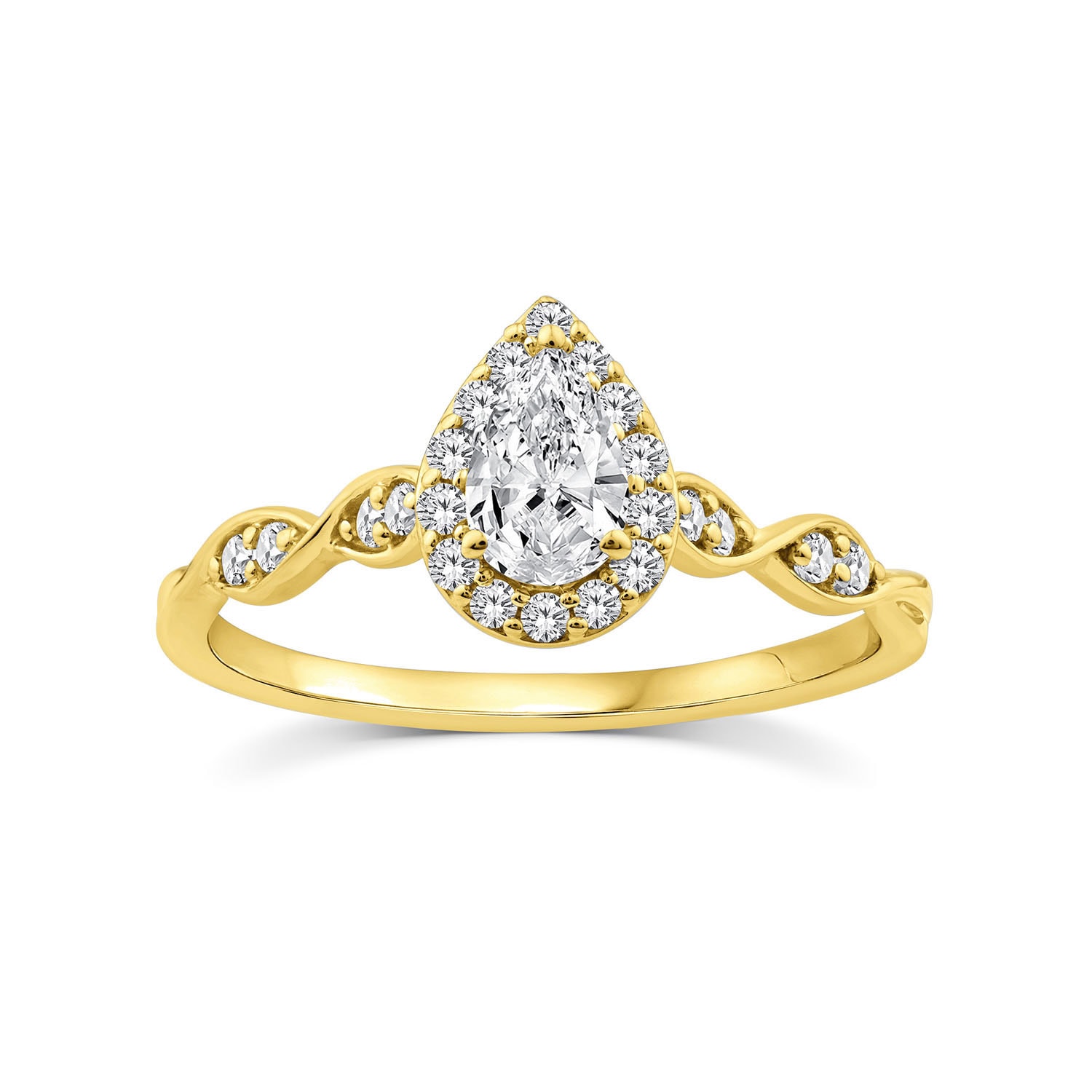 9ct Yellow Gold Pear Lab Grown Diamond_0