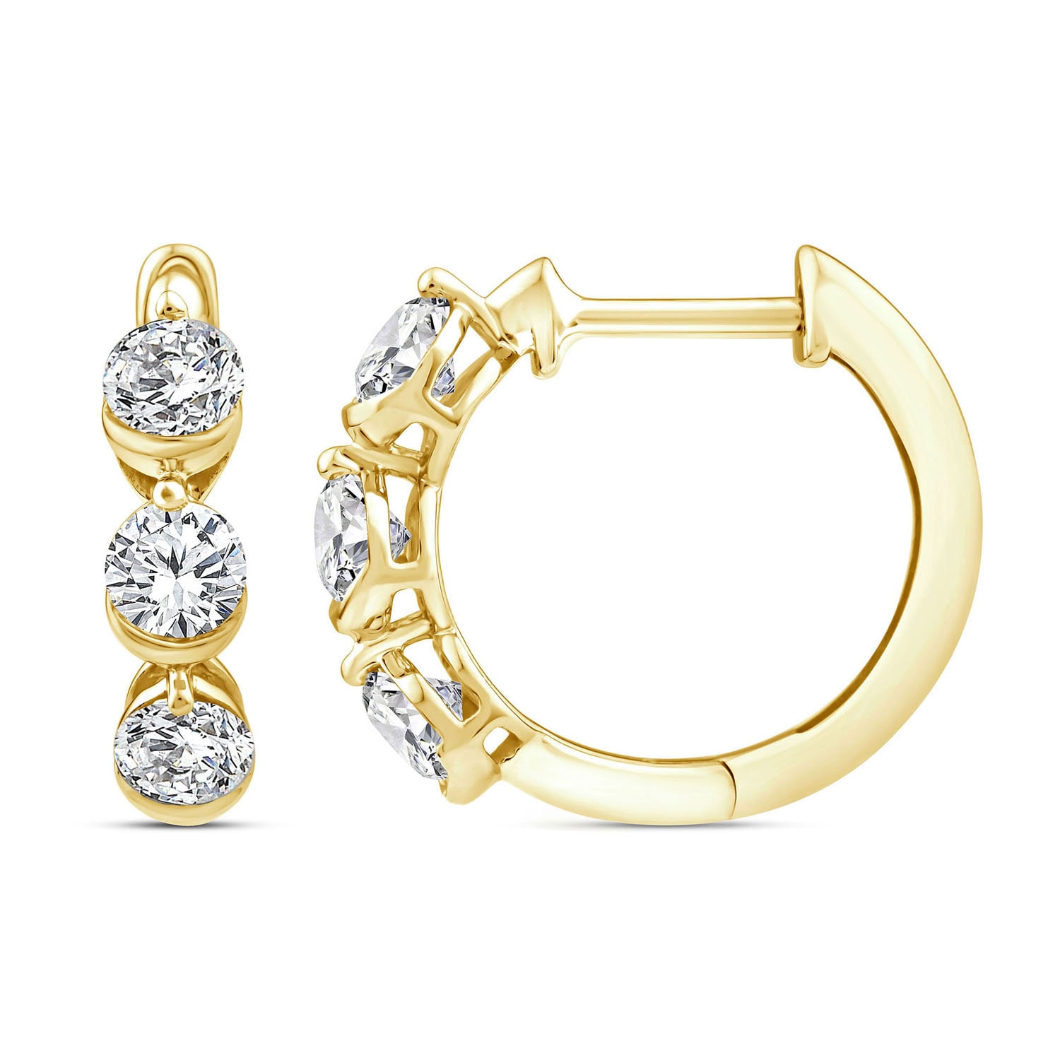 9ct Yellow Gold Lab Diamond Huggies_0