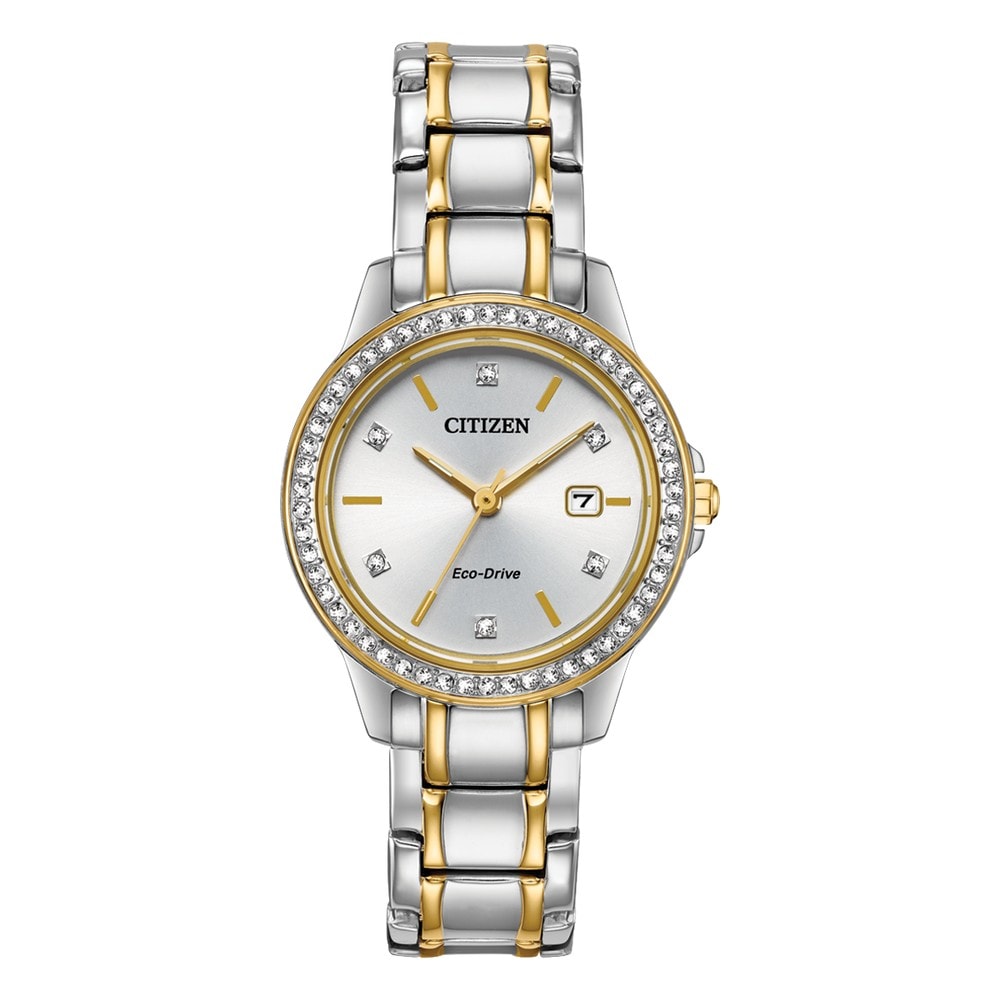 Citizen Eco-Drive Ladies Bi-Tone Watch with Stones_0